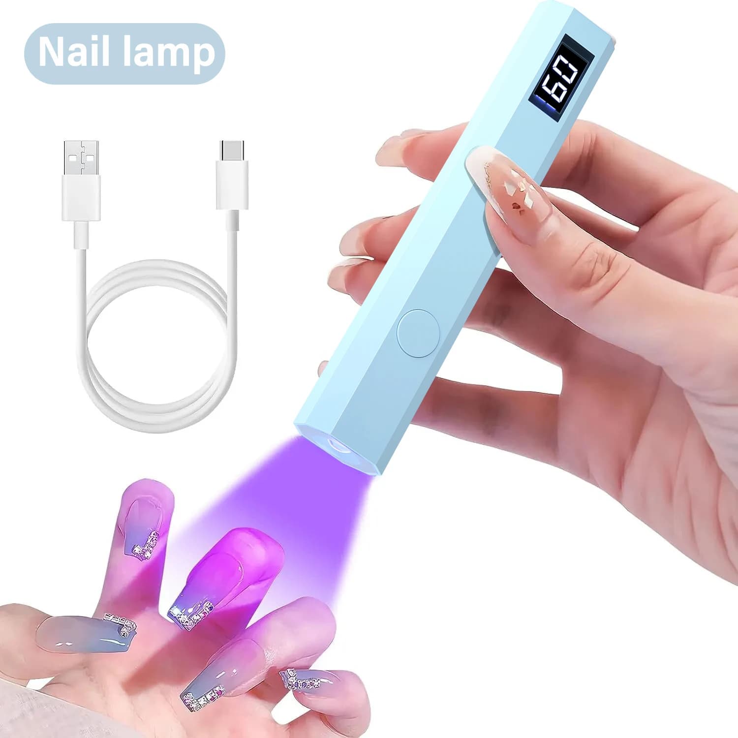 Mini lampa UV/LED z wyświetlaczem i 2-timerem 💅